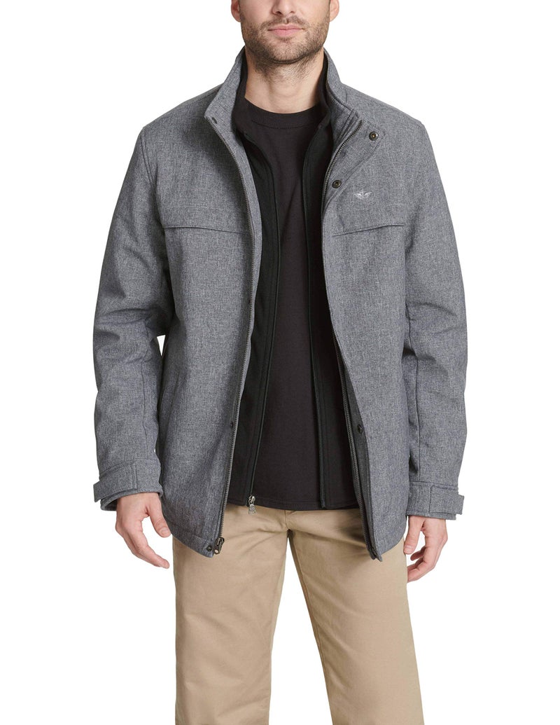 Dockers Men's Soft Shell Jacket (Regular and Big and Tall Sizes), Heather Grey, S - Image 5