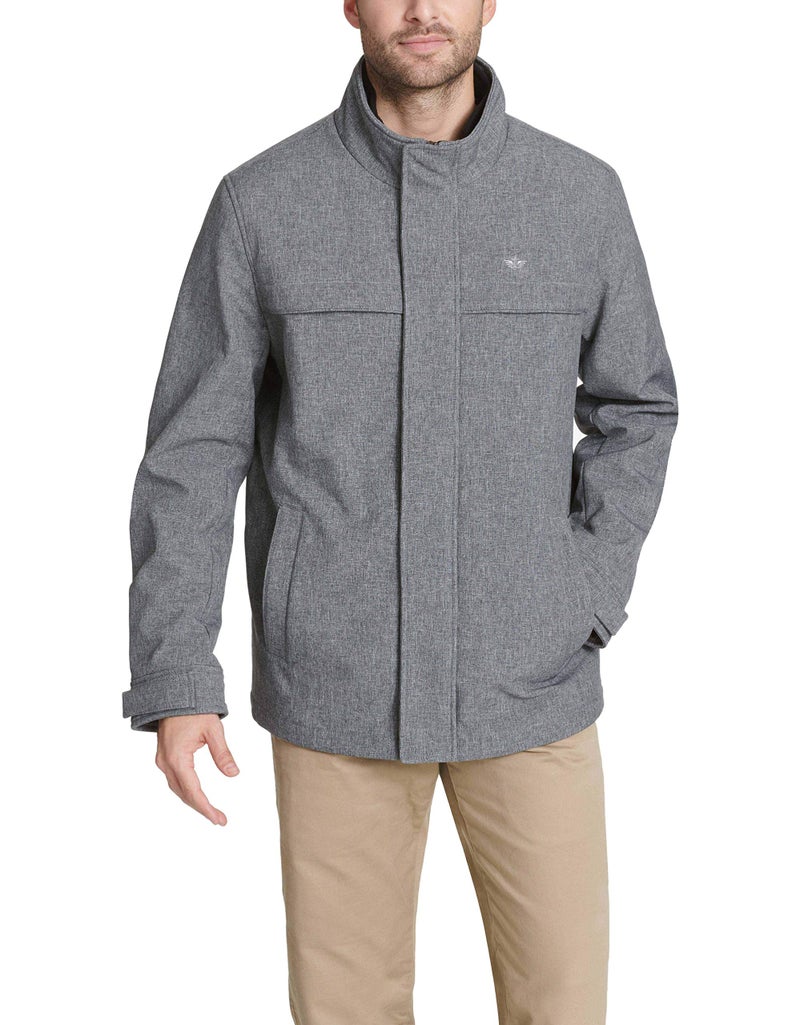 Dockers Men's Soft Shell Jacket (Regular and Big and Tall Sizes), Heather Grey, S - Image 4