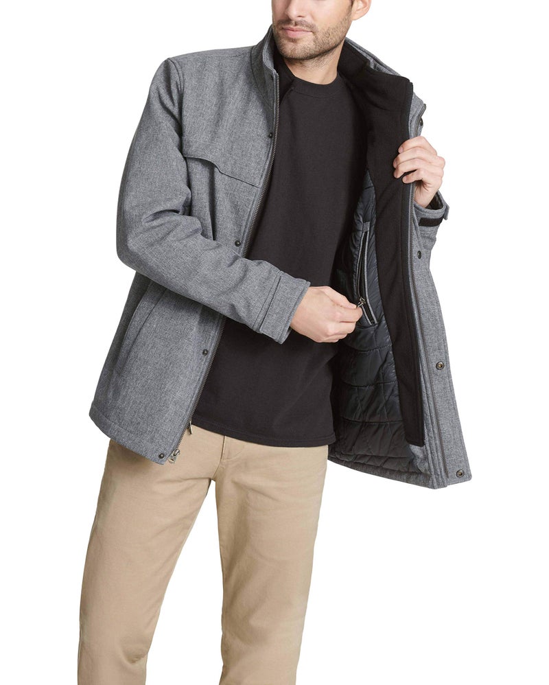Dockers Men's Soft Shell Jacket (Regular and Big and Tall Sizes), Heather Grey, S - Image 3