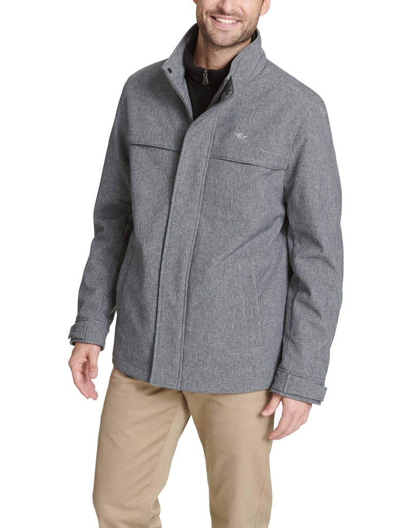 Dockers Men's Soft Shell Jacket (Regular and Big and Tall Sizes), Heather Grey, S - Image 1