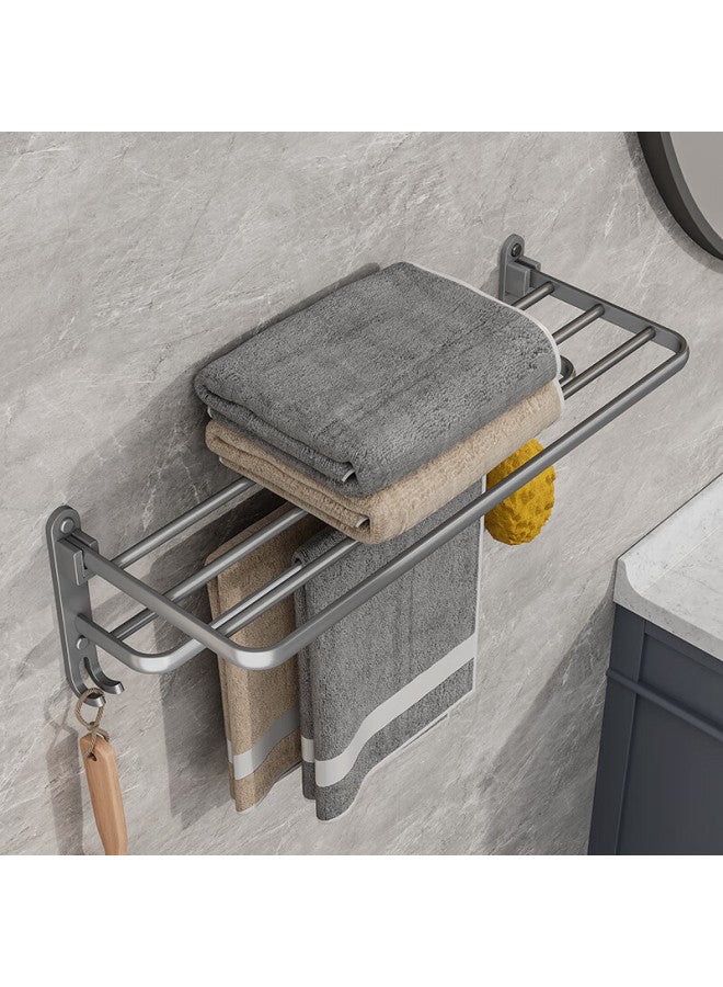 Huxiansen Towel Rack, No Drilling Required, Bathroom Towel Hanger, Shower Towel Storage Shelf, 60cm - Image 3