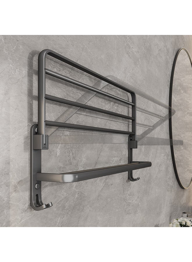 Huxiansen Towel Rack, No Drilling Required, Bathroom Towel Hanger, Shower Towel Storage Shelf, 60cm - Image 1