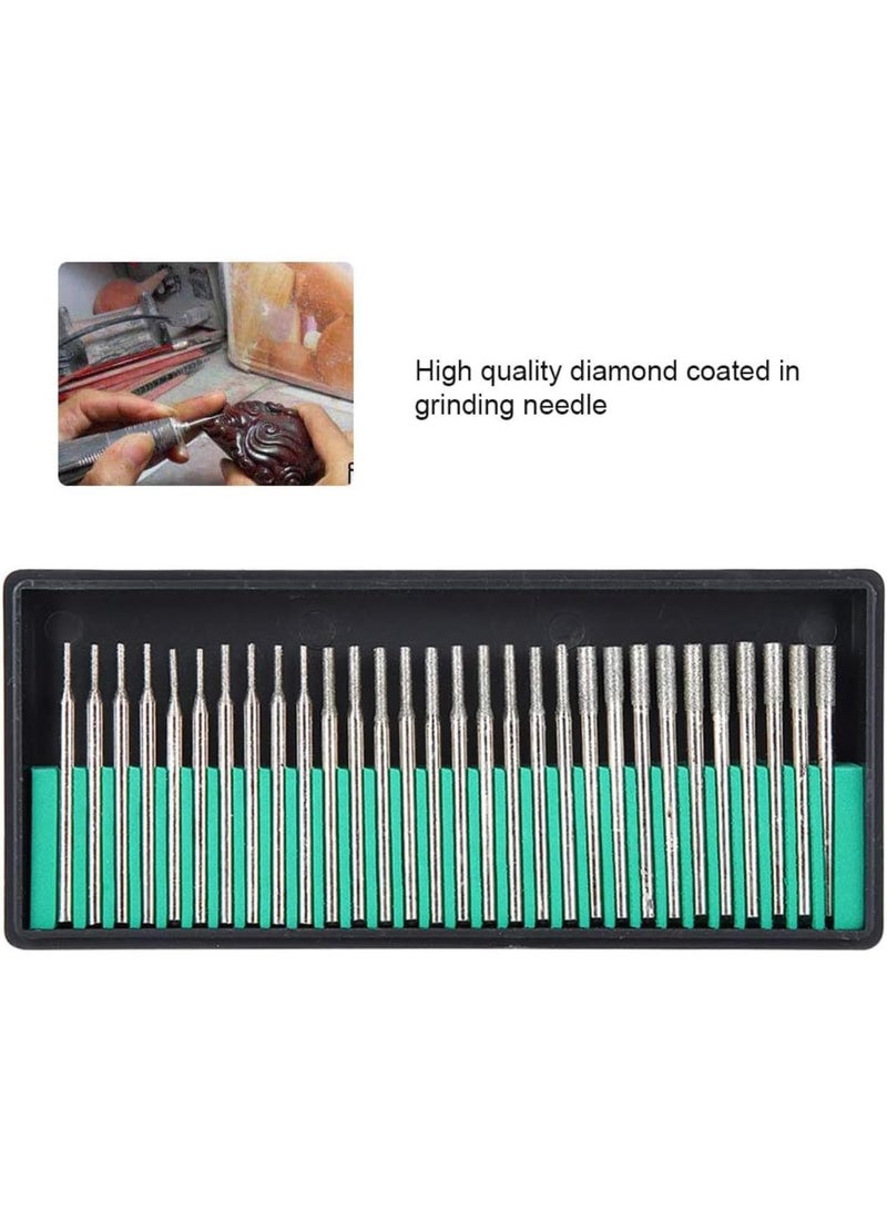 GGOOT Grinder Head  Diamond Needle Sanding Tool Set, 30 Pieces, Cylindrical Grinder Head 1/2/m, Hardware Accessory for Carving - Image 5