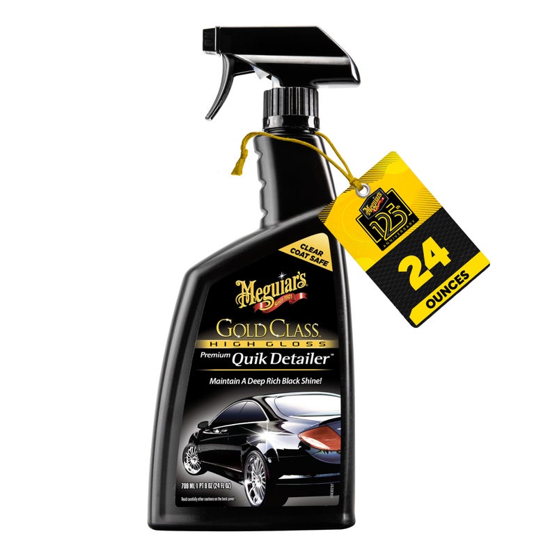 Meguiar's مغيارز جولد كلاس هاي غلوس بريميوم كويك ديتايلر، رذاذ ديتايلر سريع عالي اللزوجة يحافظ على الشمع ويترك لمسة لامعة داكنة عميقة، زجاجة رذاذ سعة 24 أونصة - Image 1