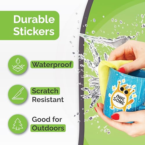 AgoDeo Premium Printable Vinyl Sticker Paper for Inkjet & Laser Printer - 56 Sheets Self-Adhesive Sheets Matte White Waterproof, Dries Quickly Vivid Colors, Holds Ink Well - Tear Resistant - Image 3