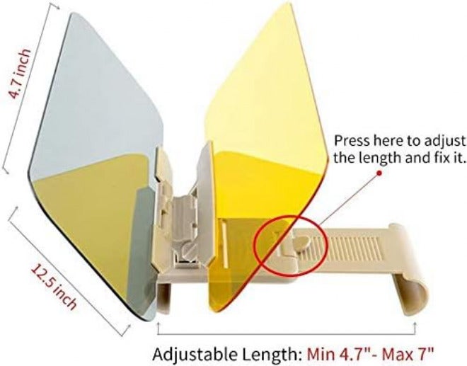 KINGKI Car Sun Visor Extender Anti Glare Blocker HD Day Night Driving Visor Glare Sun Shield Tinted Lens Blocker Car Extender Visor Sunscreen Extendable Visor for Car Sun Windshield Glare Blocking Visor - Image 5