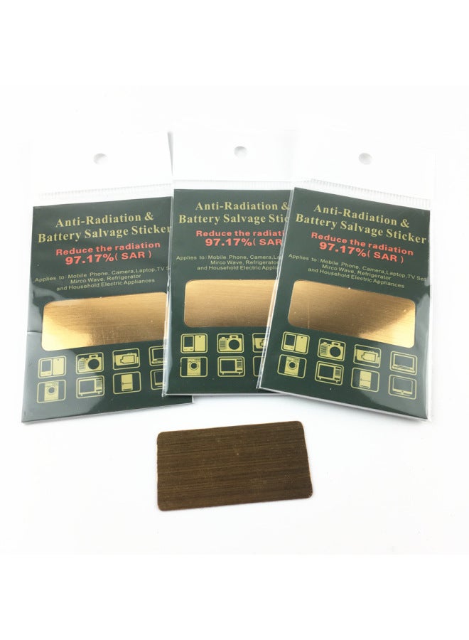 Terahertz Metal Paste Negative Ion Energy Mobile Phone Patch Energy Mobile Phone Patch Anti-radiation Plastic Box-Color:Gold Opp Bag - Image 1