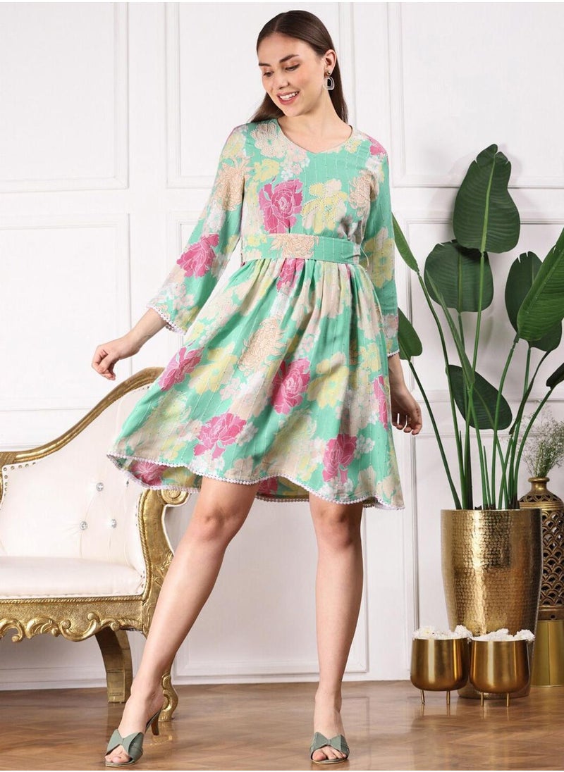 ISHIN Floral Print Dress  - Image 1