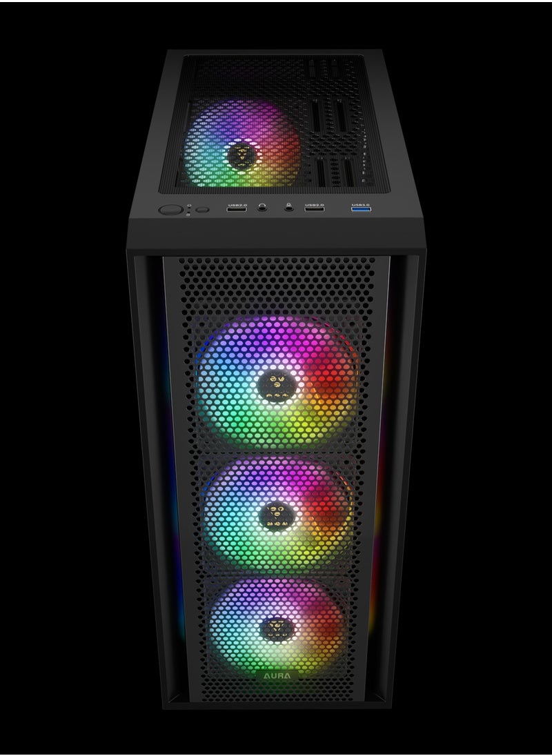 GAMEDIAS AURA GC2 ELITE Perforated RGB Mid-tower Case  - Image 3