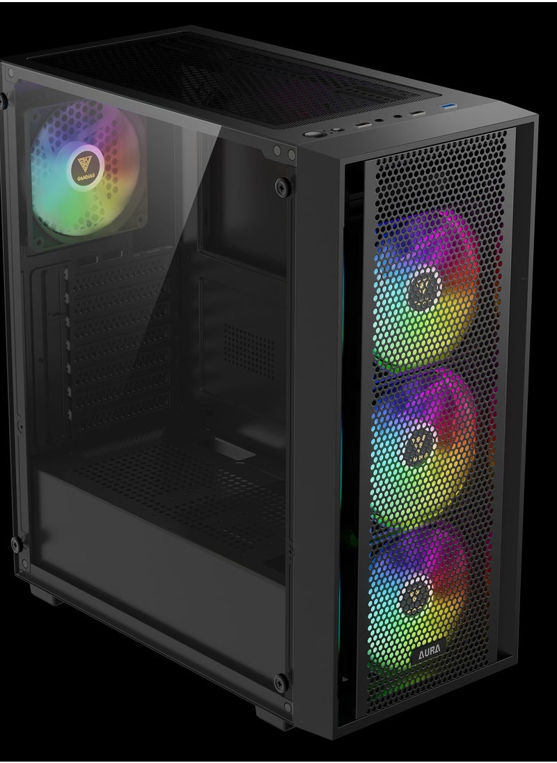 GAMEDIAS AURA GC2 ELITE Perforated RGB Mid-tower Case  - Image 4