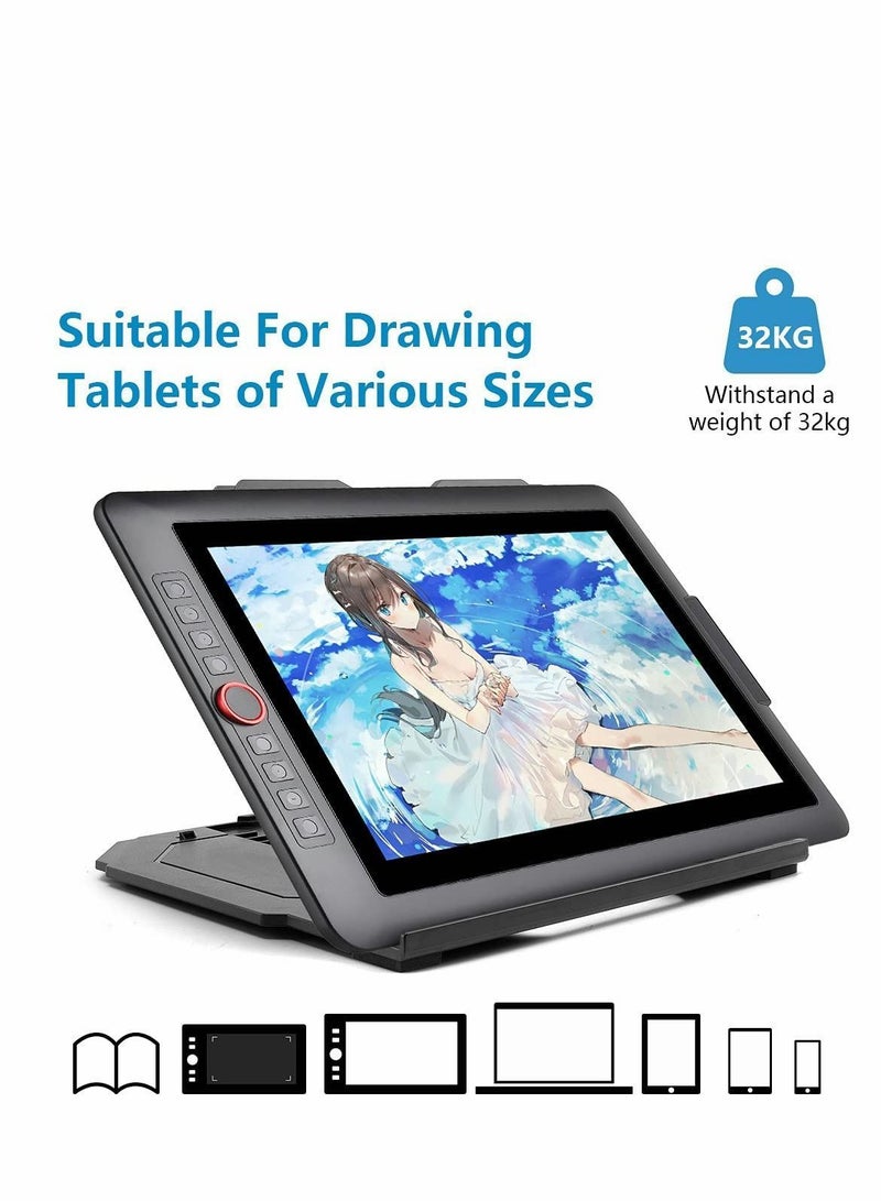 Y&D Drawing Tablet Stand, Laptop Lifter Stand Foldable Desk 9 Levels Adjustable Angles with a Built-in Phone Holder, for 12-17 inch Tablet, MacBook, Laptop, iPad, Book, Phone(Black) - Image 3