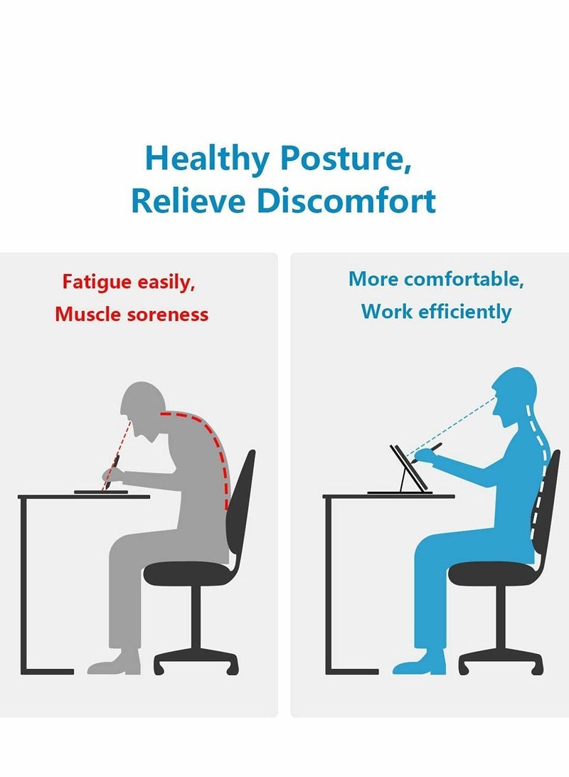 Y&D Drawing Tablet Stand, Laptop Lifter Stand Foldable Desk 9 Levels Adjustable Angles with a Built-in Phone Holder, for 12-17 inch Tablet, MacBook, Laptop, iPad, Book, Phone(Black) - Image 4