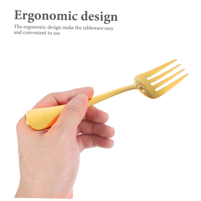 Golden Stainless Steel Cutlery Set For Parties Weddings Home Dining Dishwasher Safe Ergonomic Design - Image 3