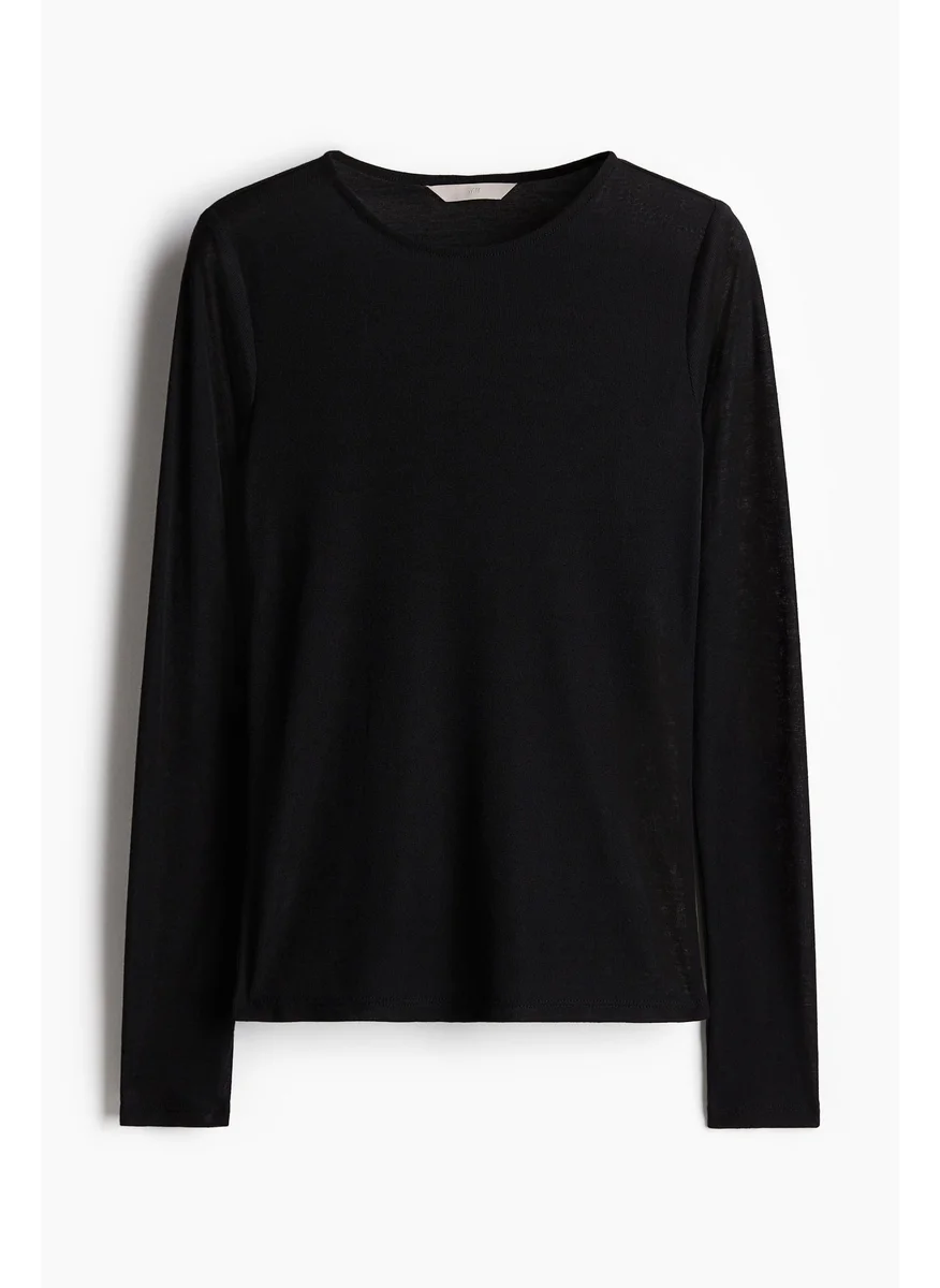 H&M Sheer Jersey Top