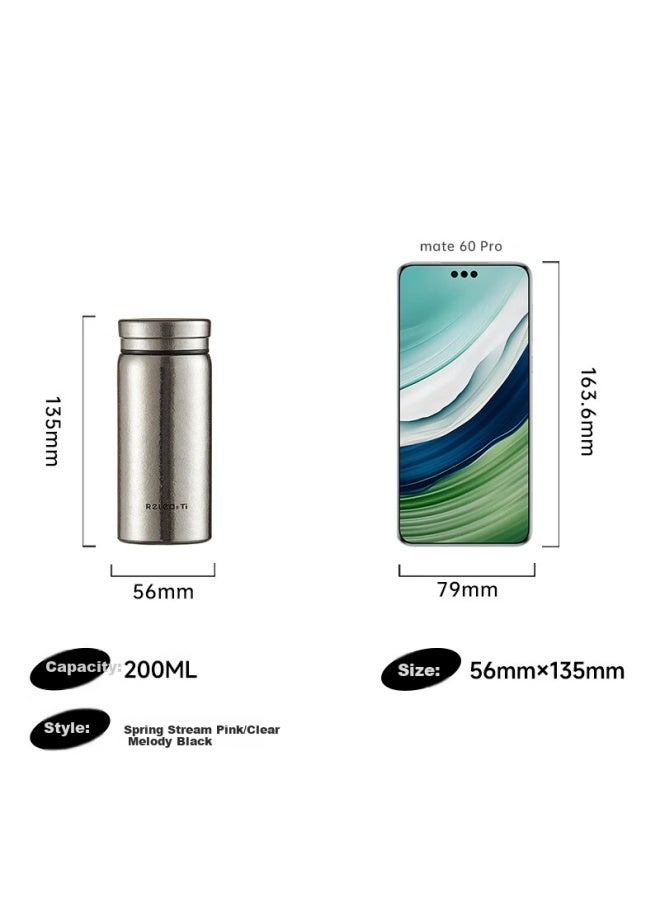 Relea Titanium Cup, Uni Pure Titanium Insulated Mug, Mini Tea Infuser Cup, Portable Outdoor Pocket Water Bottle, New Year Gift - Image 1