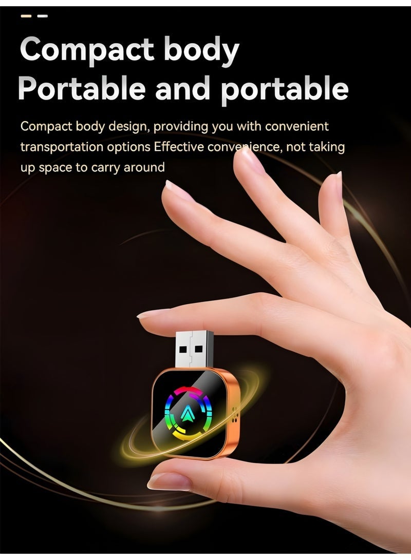 Mini Wireless CarPlay Adapter, 2-in-1 CarPlay & Android Auto Dongle, Plug and Play Wired to Wireless Converter, USB-A Type-C Support, Stable Bluetooth WiFi, Compact Design, Online System Update - Image 3