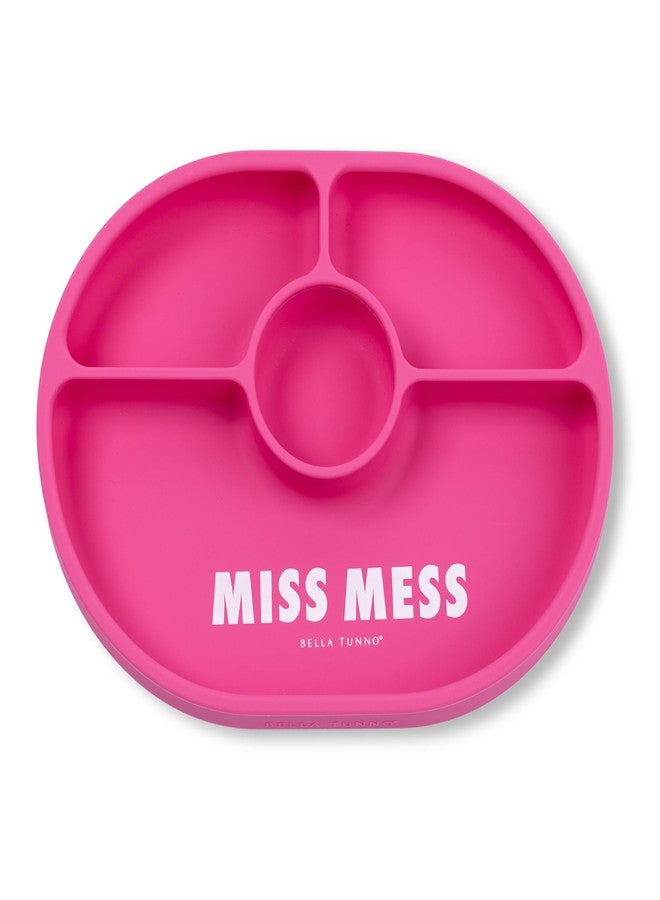 Bella Tunno Suction Plate for Babies & Toddlers, Self-Feeding Dish for Baby Led Weaning, Silicone Divided Plate, Sticks to Highchair Trays & Tables, Microwave & Dishwasher Safe, Miss Mess - Image 1