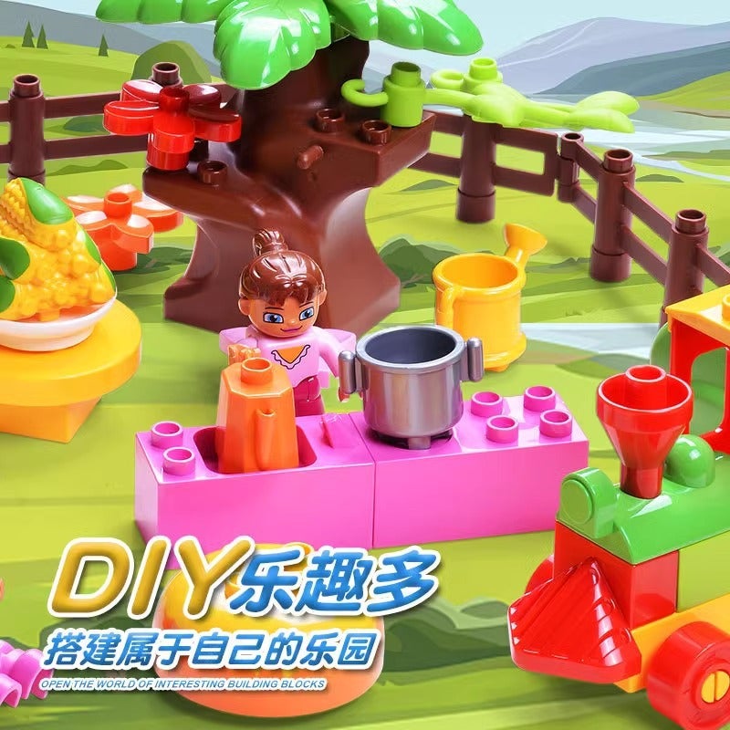 Large Particle Building Blocks Toys Children'S Educational Assembly Amusement Park Scene Ferris Wheel Doll Zoo Suit Combination - Image 5