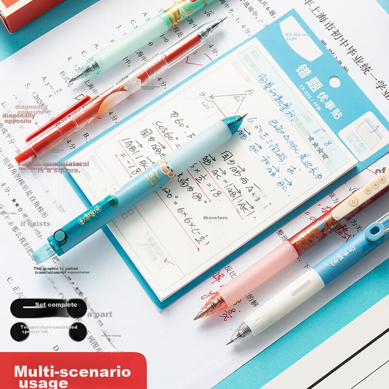 M&G Stationery Koi Red Gift Box Retractable Gel Pen Set, 0.5mm, for Middle School Students, High-Quality Student Gift, Office Supplies, Black Pens, 5 Pens/box, HAGP2408C - Image 5