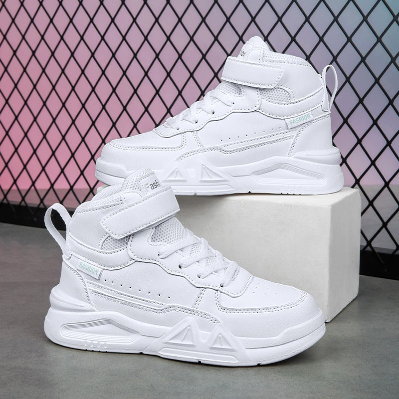 Children'S Shoes Children'S Middle Board Shoes Girls Fashion Casual Shoes Boys Light Bottom Leather Waterproof Wave Shoes A Generation Of Hair - Image 5