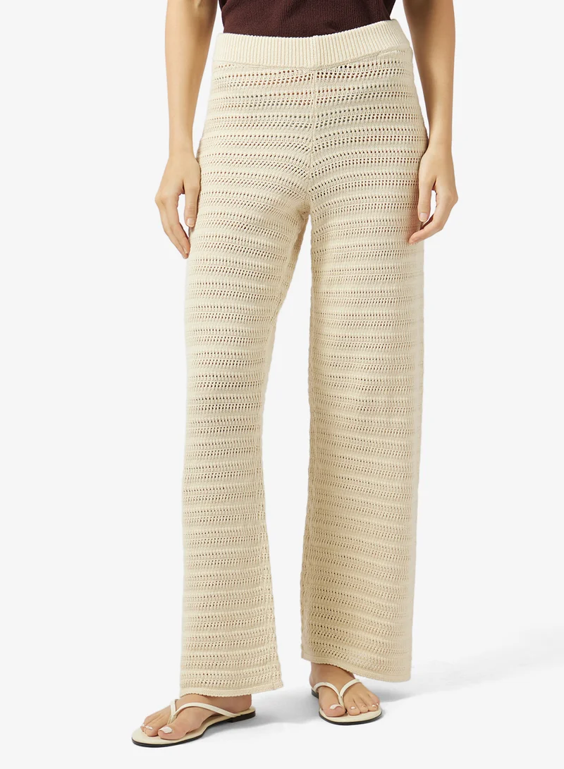 VERO MODA VMHAYLEY Mid Waist Loose Stitch Trousers