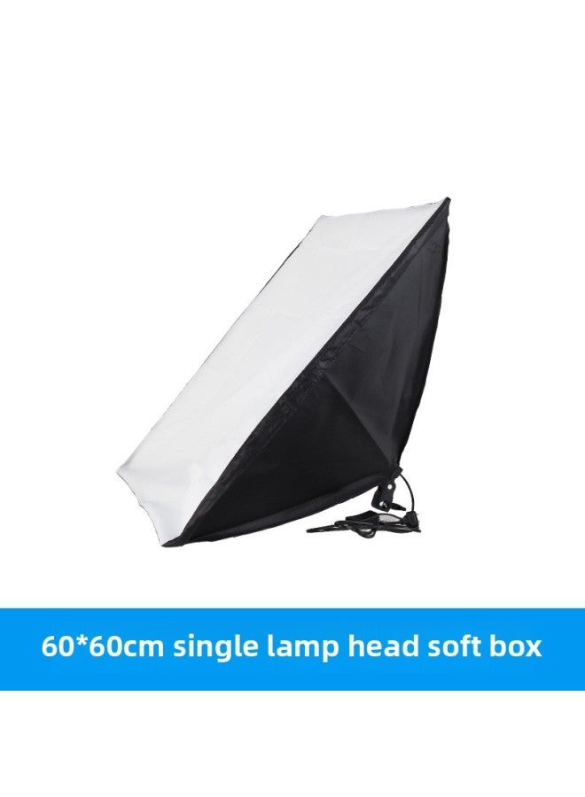 Live Fill Light Net Red Single Lamp Holder Power Supply Photography Soft Light Box Indoor Live Portrait Clothing Shooting Fill Light-Light Source Color:60*60 Single Lamp Holder Soft Light Box (without Bulb)  - Image 1
