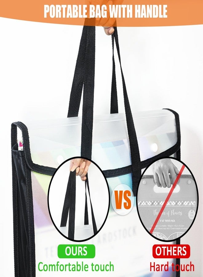 tutata Expandable Scrapbook Paper Storage Organizer, Black Paper Folio for 12 x 12 Sheets, Scrapbook Paper Storage Organizer with Portable Handle, 3 Pack - Image 2