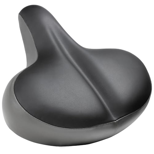 Venzo Bicycle Saddle Wide Seat - Size 10.6” x 10.4”- Compatible with Indoor Stationary Exercise Bikes Indoor, Beach Cruiser - Comfort for Men & Women - Big Large Cushioned Soft Comfortable Padded - Image 1