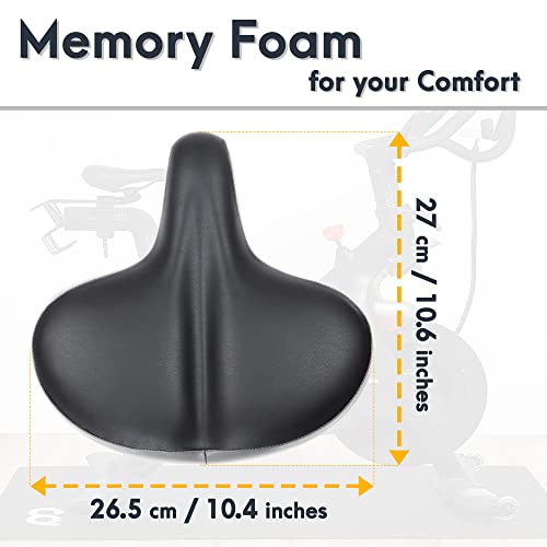 Venzo Bicycle Saddle Wide Seat - Size 10.6” x 10.4”- Compatible with Indoor Stationary Exercise Bikes Indoor, Beach Cruiser - Comfort for Men & Women - Big Large Cushioned Soft Comfortable Padded - Image 2