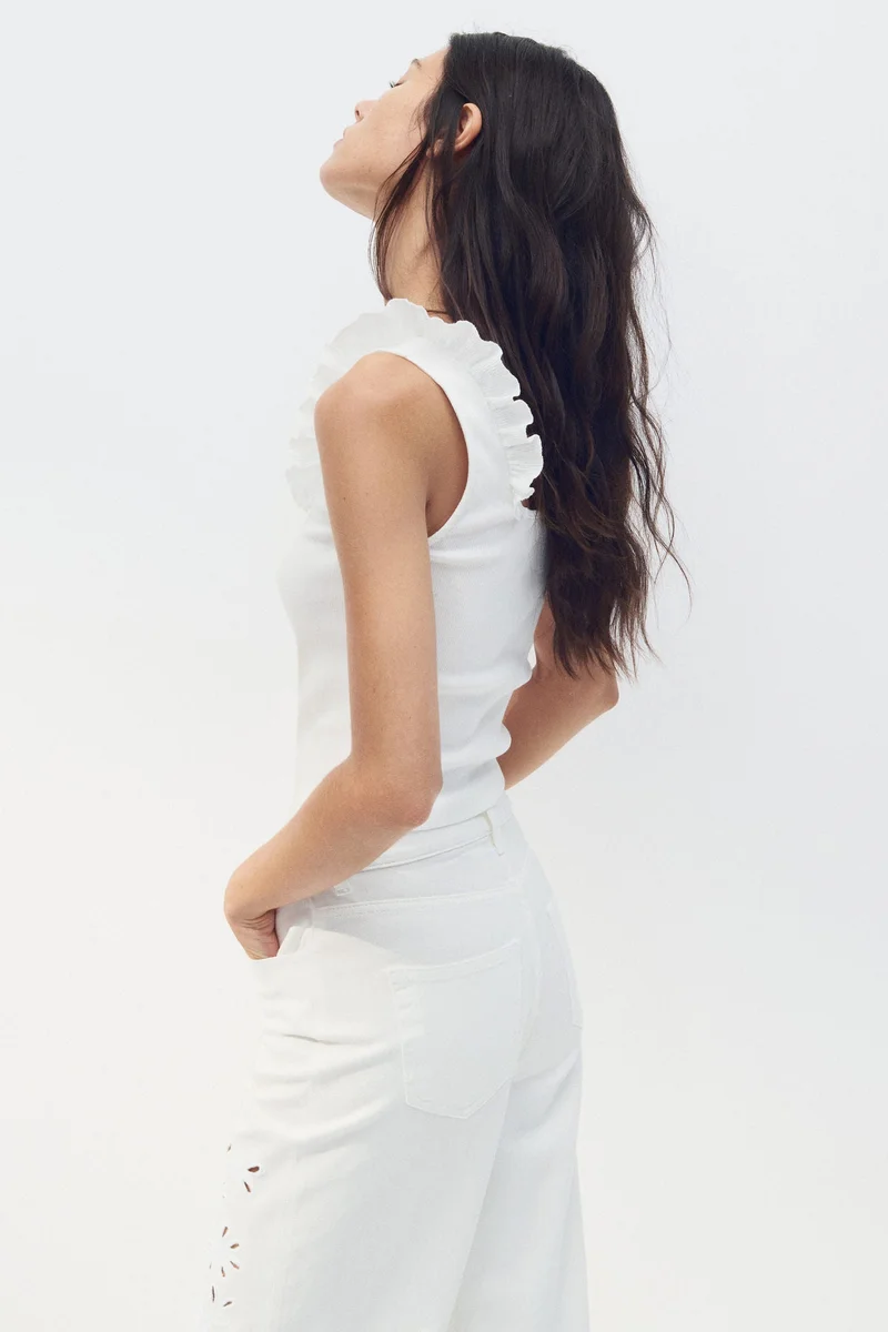 H&M Frill-trimmed vest top
