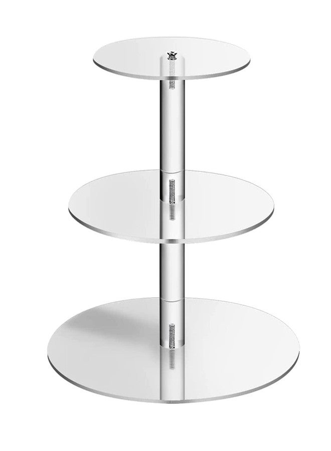 AJIODA Acrylic Cupcake Stand, 3 Tier Round Clear Cake Stand Cupcake Display Stand Holder Dessert Pastry Tower Tea Party Serving Platter Candy Bar Stand for Wedding, Birthday, Theme Party, Baby Shower - Image 2