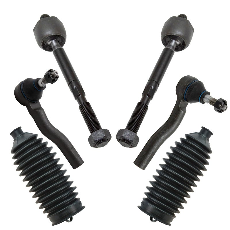 TRQ Front Steering Kit Steering Rack Pinion Bellow Tie Rod Compatible with 20102012 Ford Fusion 20112012 Lincoln MKZ