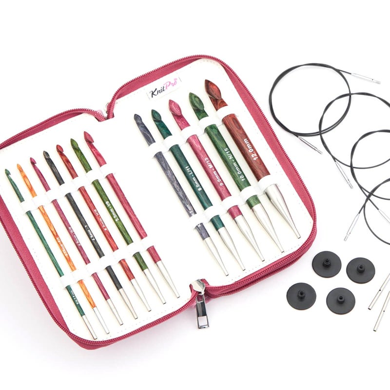 KnitPro Dreamz Grande AfghanTunisian Crochet Hook Set  12 Sizes 35mm to 12mm