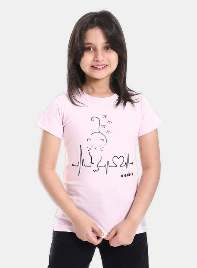 DIADORA Girls Cotton Printed T-Shirt - Image 1