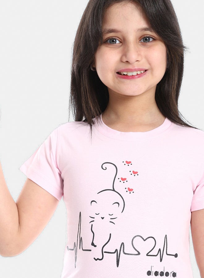 DIADORA Girls Cotton Printed T-Shirt - Image 4