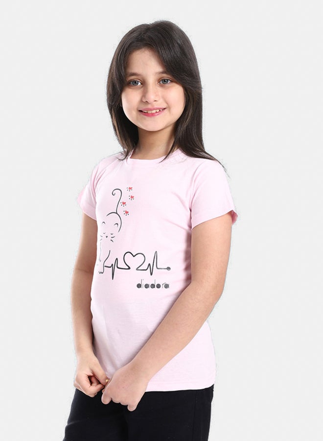DIADORA Girls Cotton Printed T-Shirt - Image 2
