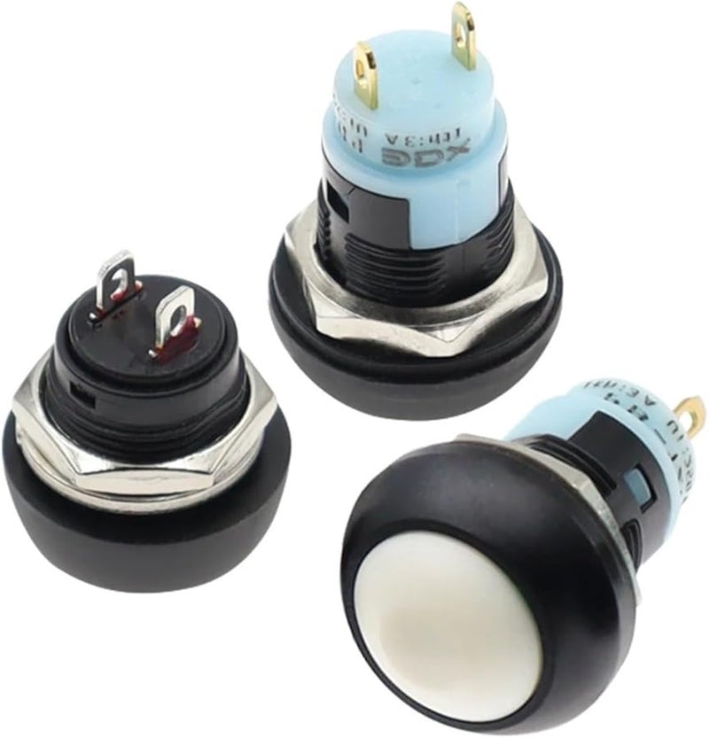 PBS 33 12mm Instantaneous Waterproof Button Switch 1A 250V Self Resetting Reset Green 10PCS - Image 3