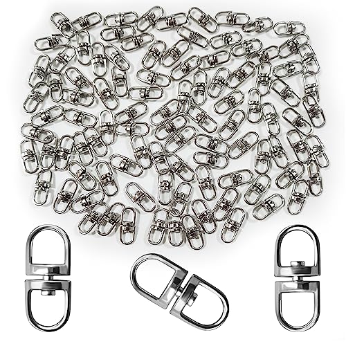 Rddconkit 100pcs Double End Design Swivel Key Ring Connector, Double Opening Swivel Clasp Swivel Joint Pendant Clasp Lanyard Key Ring Backpack Jewellery Keychain DIY Craft Making Accessories - Image 1