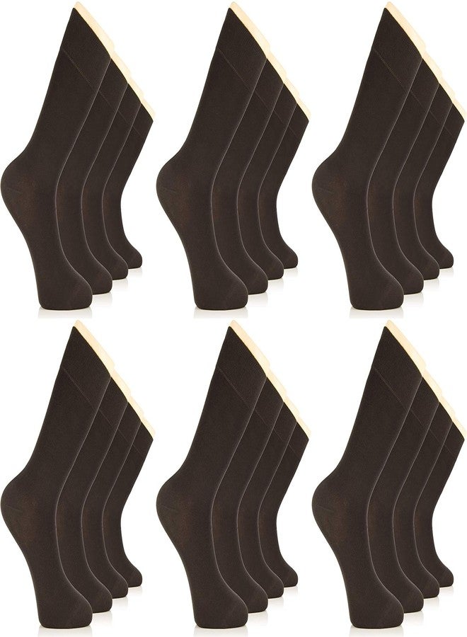 MUKHAKSH (Pack of 12 Pairs = 24 Pieces) Boys & Girls Cotton Plain Brown Calf Length School Socks (15-16 Years)
