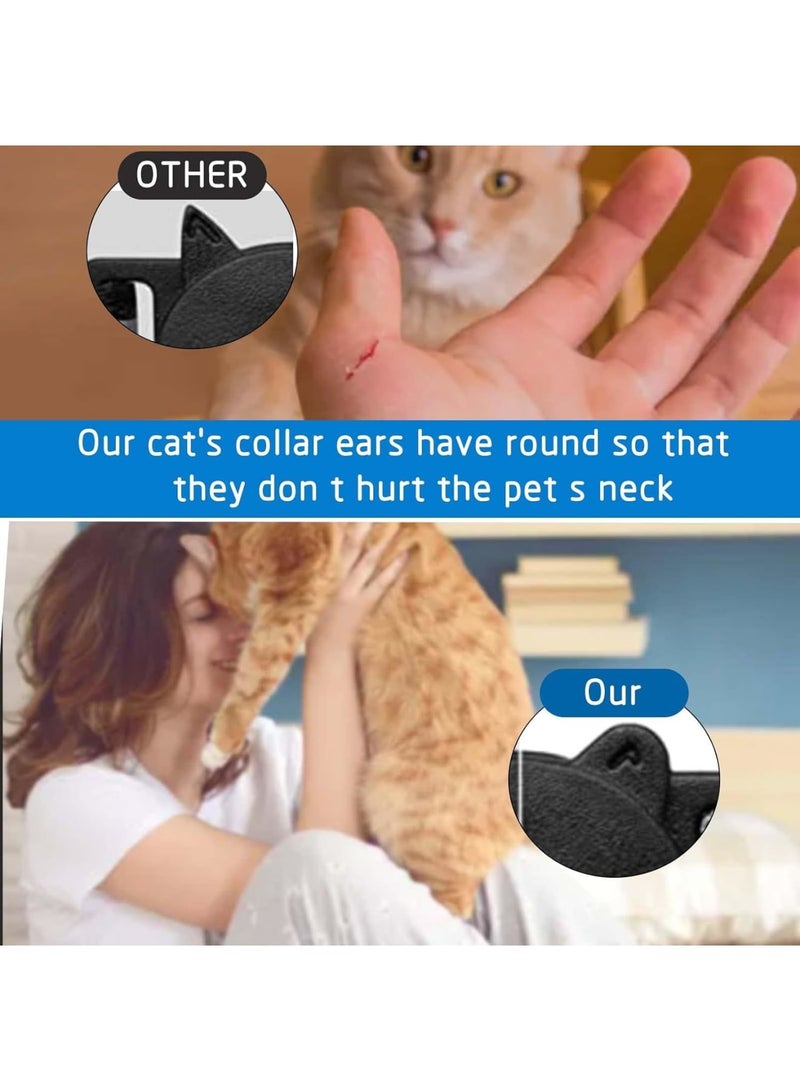 SOLARAE Cat Collars for Girl Cats, 2 Pcs Breakaway Cat Collars with Bell, Orange and Black Kitten Collars with Detachable Bell and Bow - Image 5