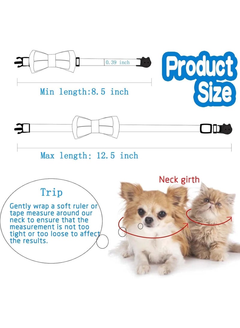 SOLARAE Cat Collars for Girl Cats, 2 Pcs Breakaway Cat Collars with Bell, Orange and Black Kitten Collars with Detachable Bell and Bow - Image 2