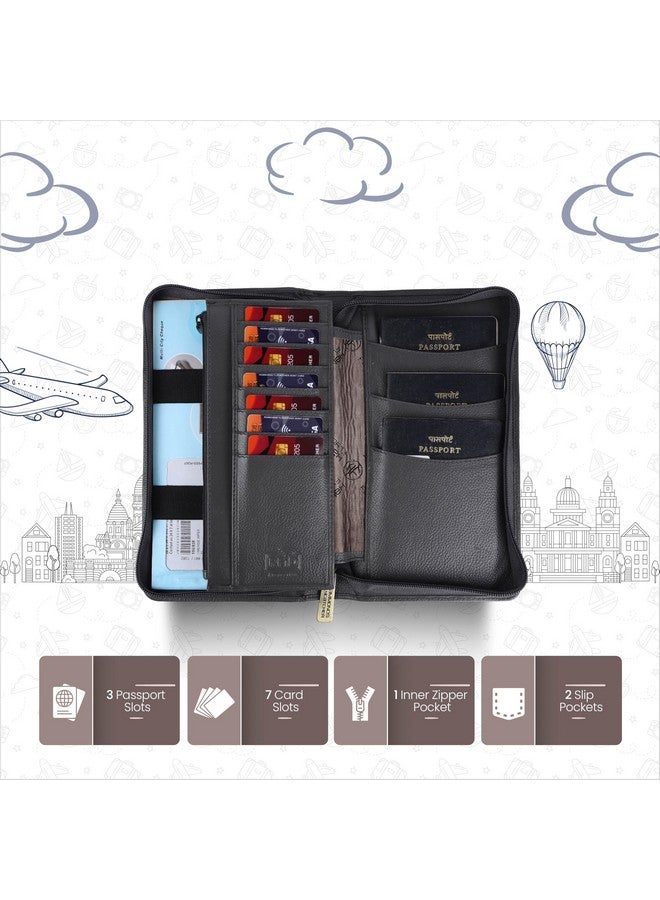  هاموندز فلاي كاتشر حافظة جواز سفر من الجلد الطبيعي من HAMMONDS FLYCATCHER، حامل جواز سفر للرجال والنساء - منظم مستندات إكسسوارات السفر، محفظة جواز سفر محمية بتقنية RFID مع فتحات بطاقات للرحلات - رمادي - Image 3