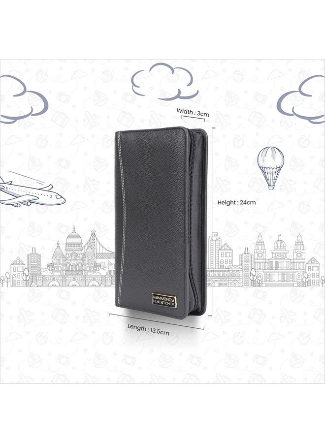  هاموندز فلاي كاتشر حافظة جواز سفر من الجلد الطبيعي من HAMMONDS FLYCATCHER، حامل جواز سفر للرجال والنساء - منظم مستندات إكسسوارات السفر، محفظة جواز سفر محمية بتقنية RFID مع فتحات بطاقات للرحلات - رمادي - Image 4