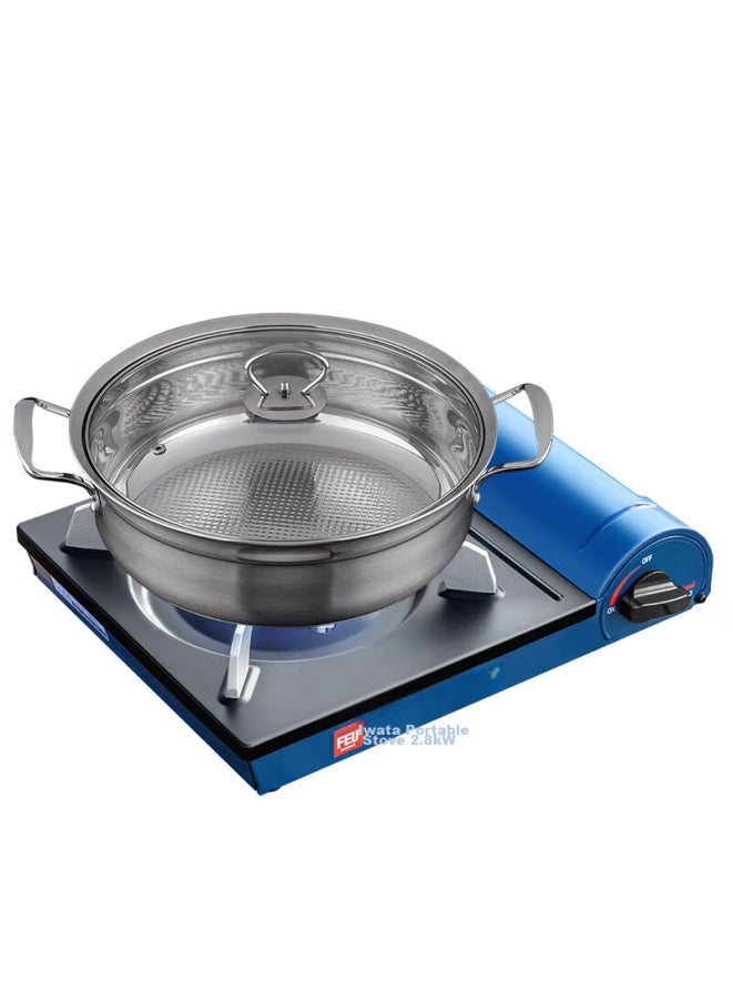 Iwatani Yangu Outdoor Portable Camping Stove For Self-driving Tours, Outdoor Cooking Gas Stove, Hot Pot Cooker Zb-19mls+ Refined Pot, Blue - Image 5