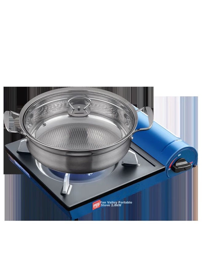 Iwatani Yangu Outdoor Portable Camping Stove For Self-driving Tours, Outdoor Cooking Gas Stove, Hot Pot Cooker Zb-19mls+ Refined Pot, Blue - Image 4