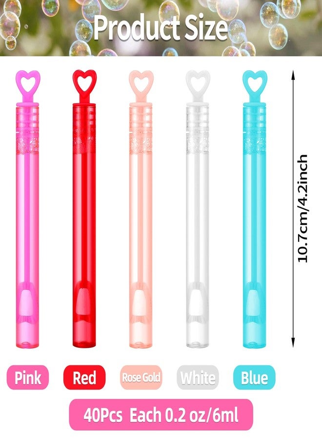 Gullora 40 Pack Mini Heart Bubbles for Kids, Assorted Colors Small Bubble Wands for Valentine's Day Party Favor for Kids, Wedding Send-Off, Guest Gifts, Birthday Photo Props, Goodie Bag Stuffers Outdoor Toys - Image 2
