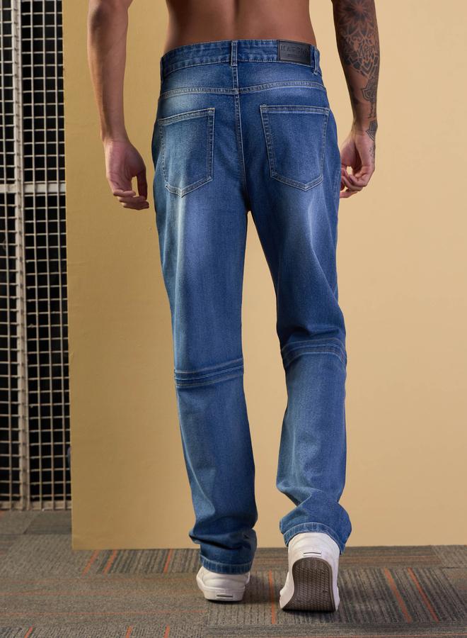 Mascln Sassafras Mascln Sassafras Mid Rise Knee Slit Open Relax Fit Jeans - Image 5