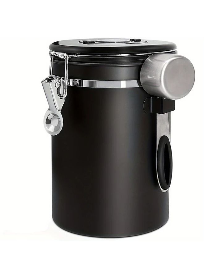 1.8L Stainless Steel Airtight Coffee Canister With Date Tracker And Scoop - Image 1