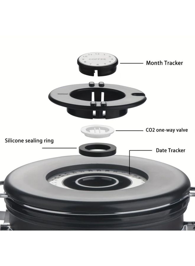 1.8L Stainless Steel Airtight Coffee Canister With Date Tracker And Scoop - Image 5