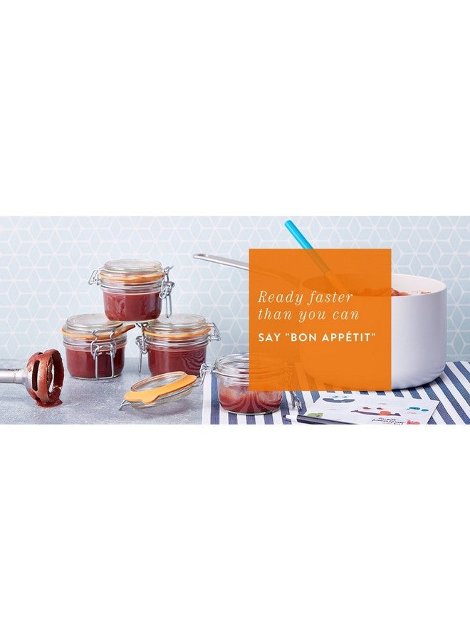 Le Parfait Le Parfait Super Terrine - 1L French Glass Canning Jar w/Straight Body, Airtight Rubber Seal & Glass Lid, 32oz/Quart (Pack of 4) Stainless Wire  - Image 3